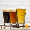 Flight of different beers for professional beer brewing equipment and testing